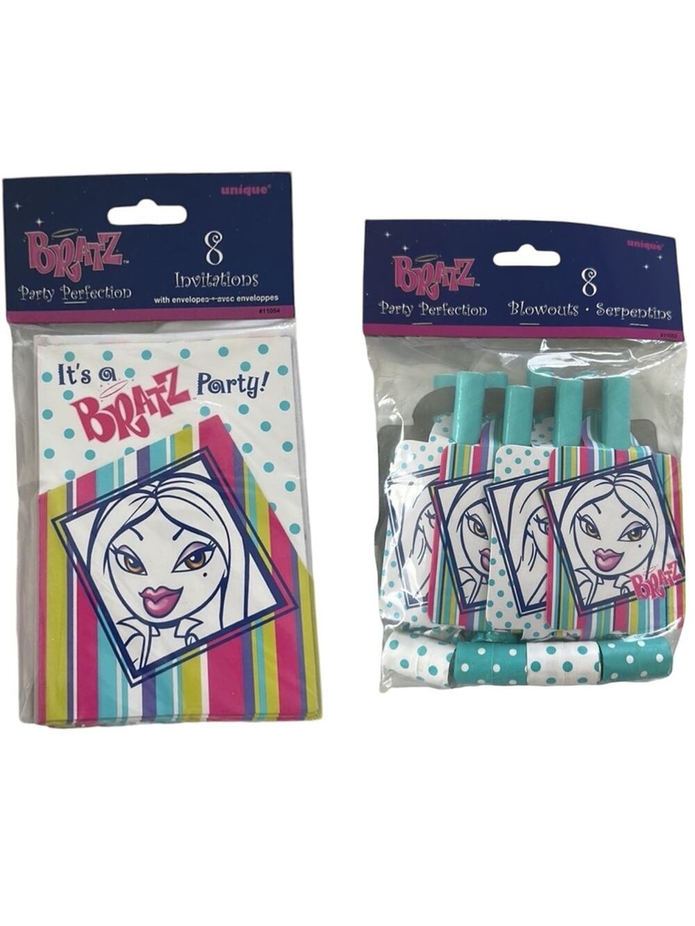 Bratz Birthday Party Invitations w/ Envelopes and Bratz Birthday Party Blowouts